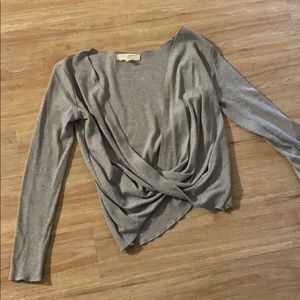 urban outfitters. Grey waffle knit long sleeve